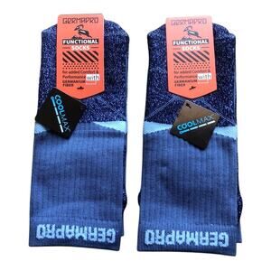 2 Men’s Moisture Wicking Crew Compression Socks Germanium Infused Coolmax Fiber